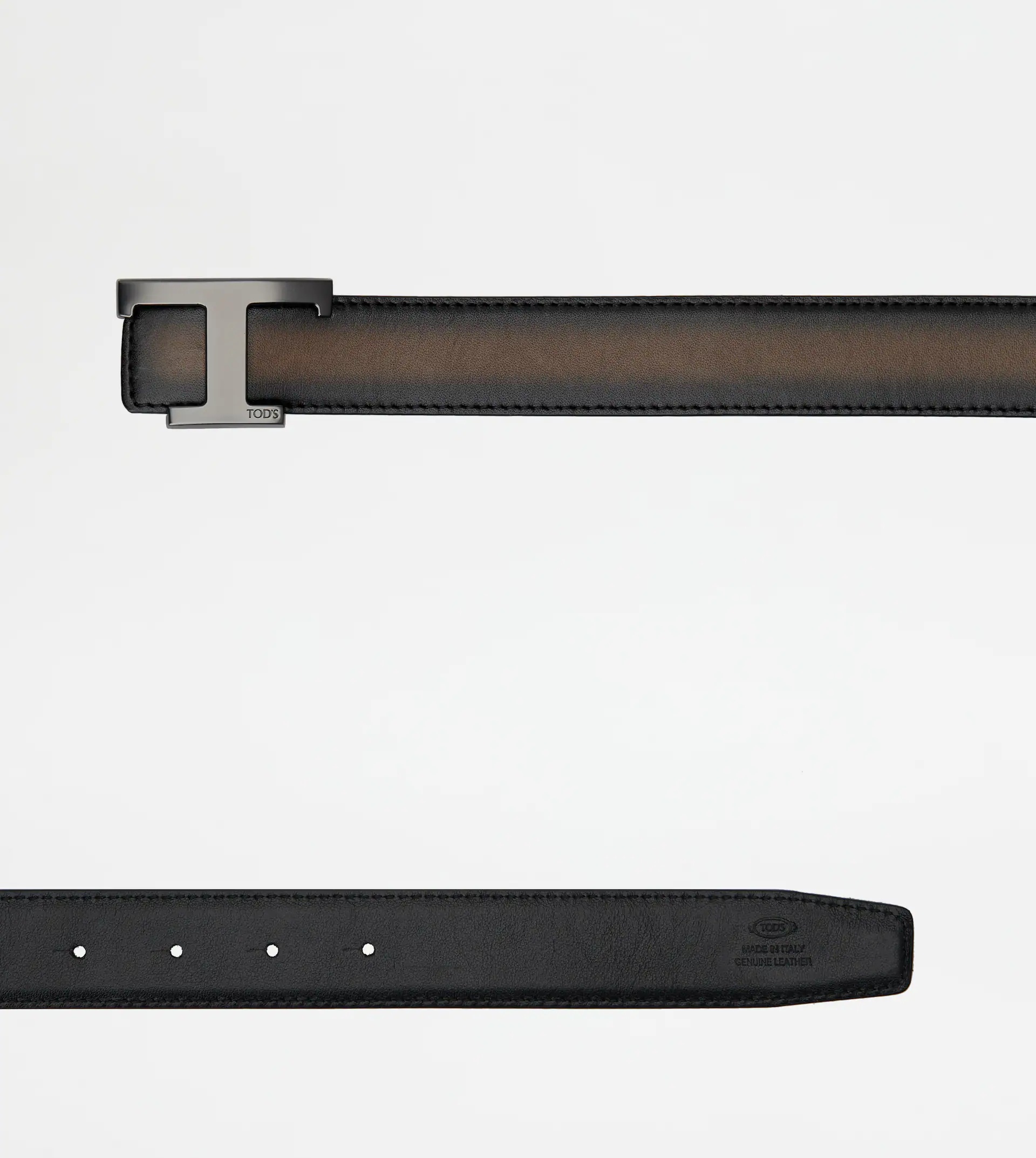 TIMELESS REVERSIBLE BELT IN LEATHER - BROWN, BLACK - 3