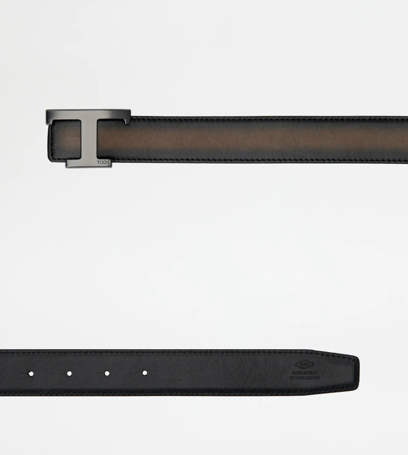 TIMELESS REVERSIBLE BELT IN LEATHER - BROWN, BLACK 3
