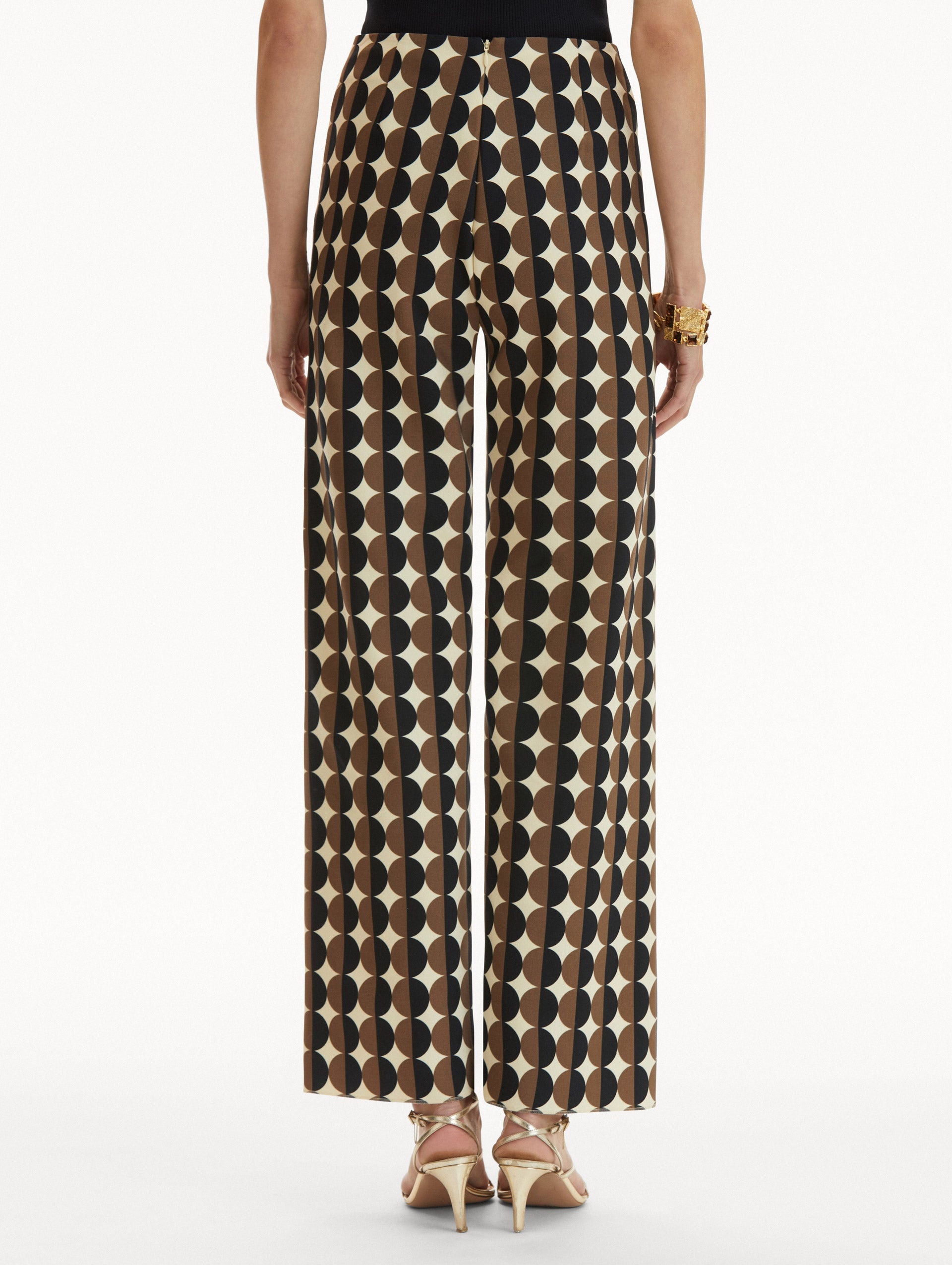 GEOMETRIC CIRCLE WOOL PANTS - 3