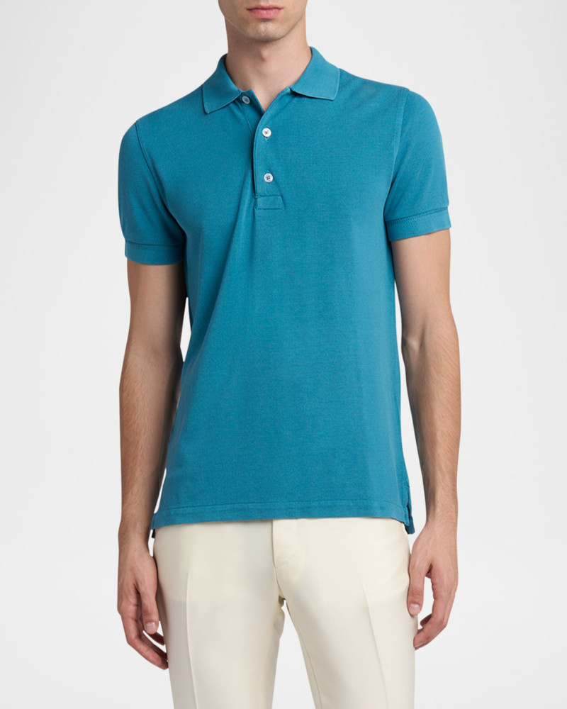 TOM FORD Men's Lyocell Pique Polo Shirt outlook