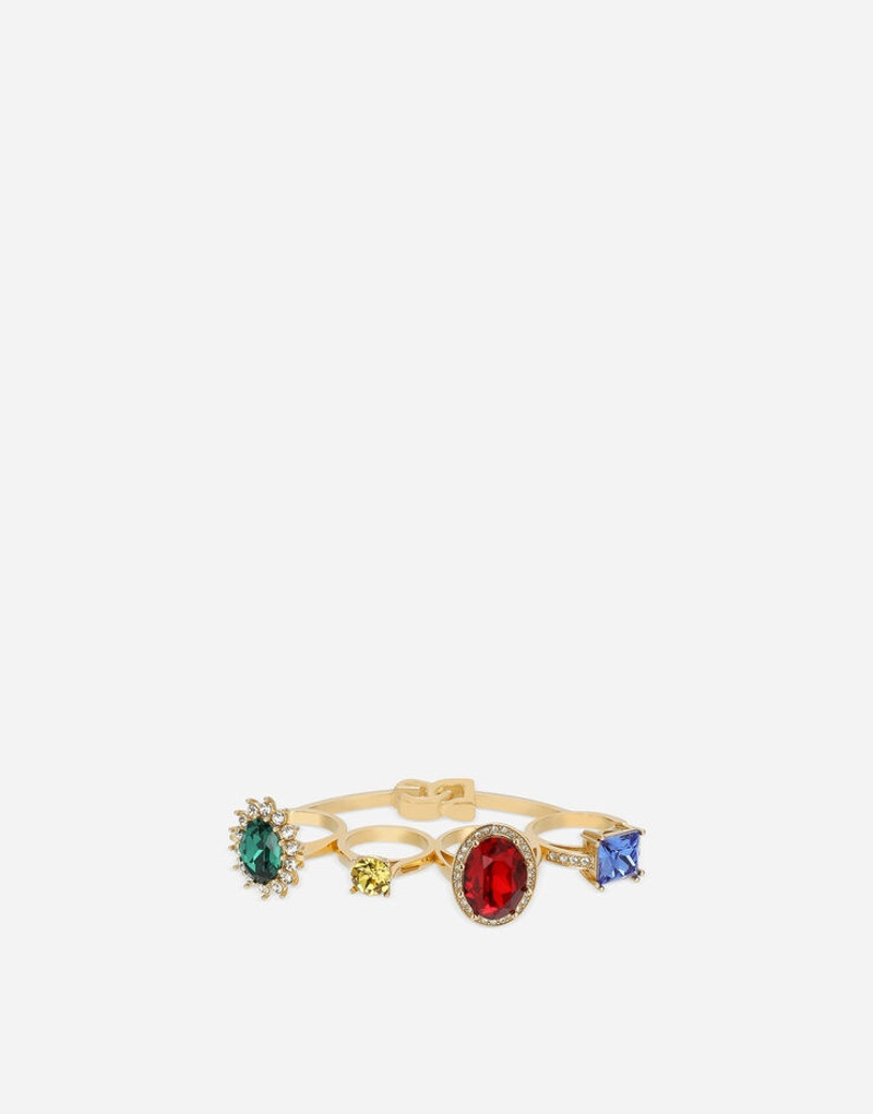 Knucklebuster ring with colorful rhinestones 1