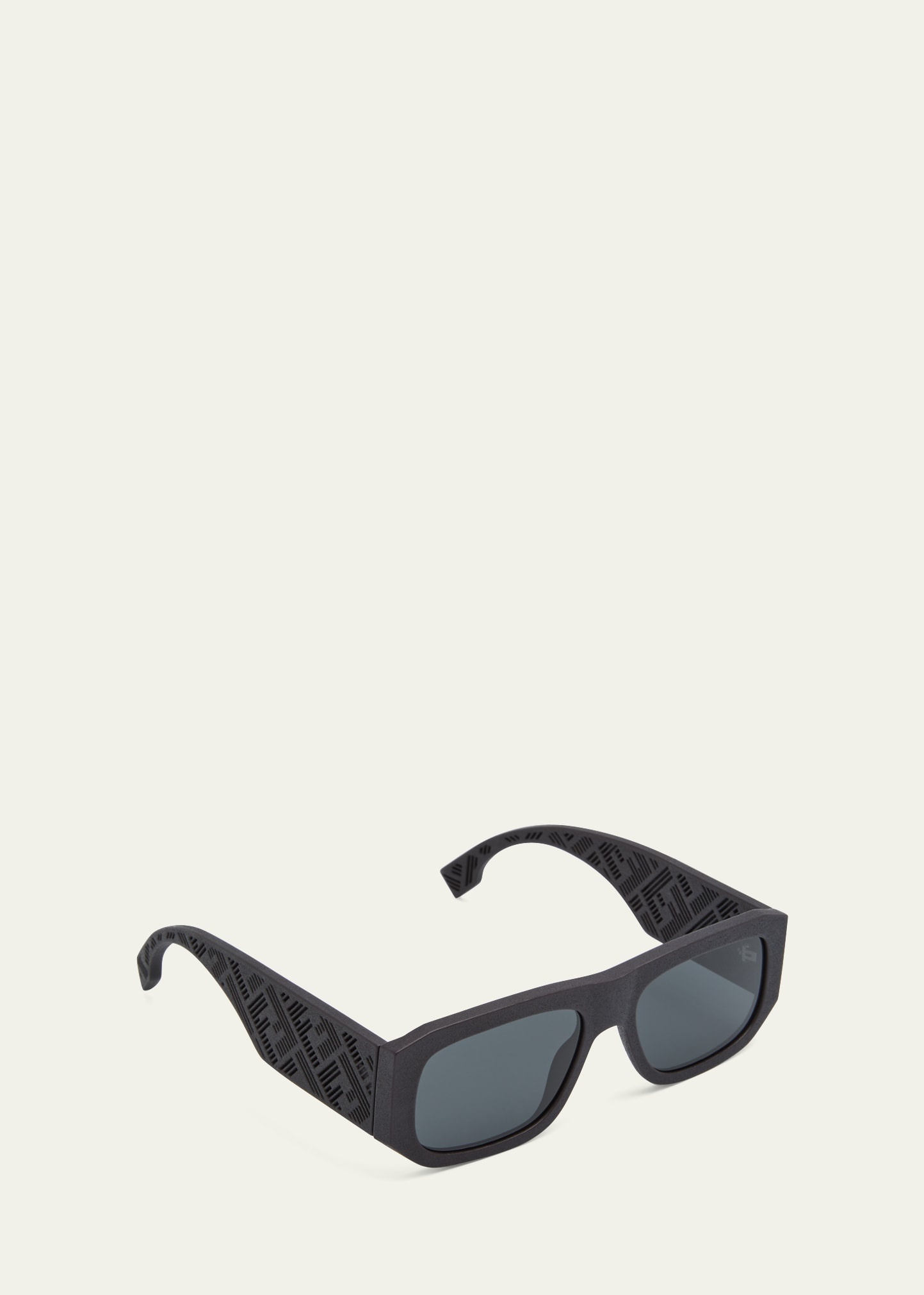 Fendi O'Lock Flat-Top Nylon Square Sunglasses