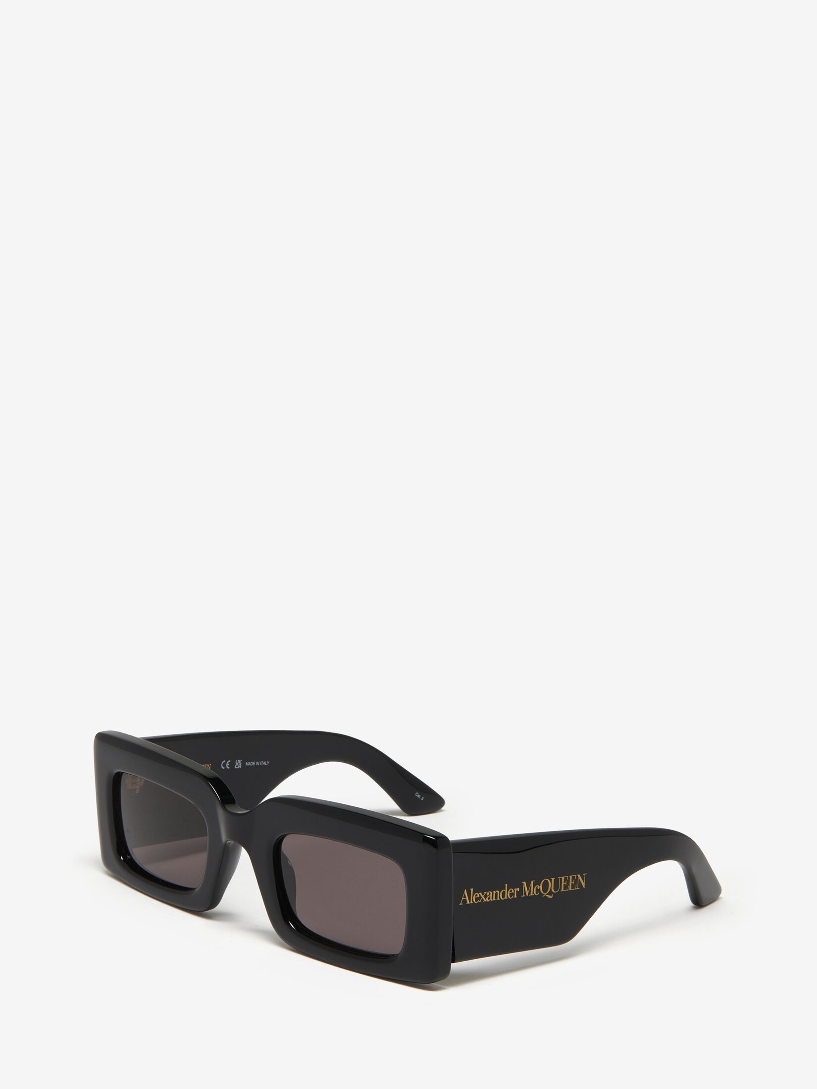 Women's Bold Rectangular Sunglasses in Black/smoke - 2