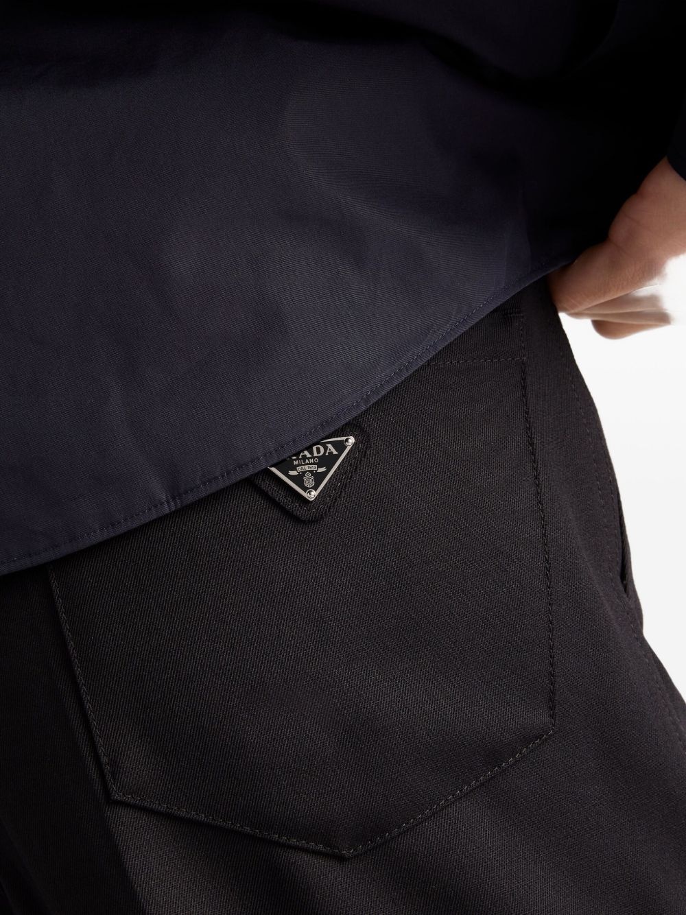 triangle-logo wool trousers - 5