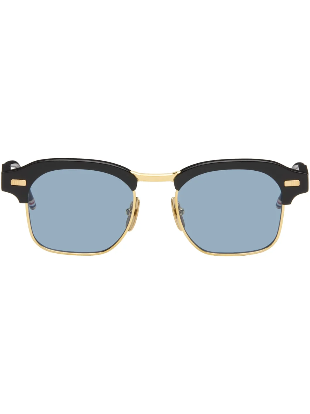 Black Acetate & Titanium Square Sunglasses - 1
