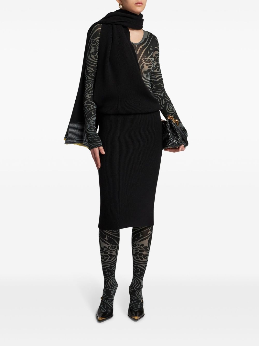 ribbed-knit midi dress - 2