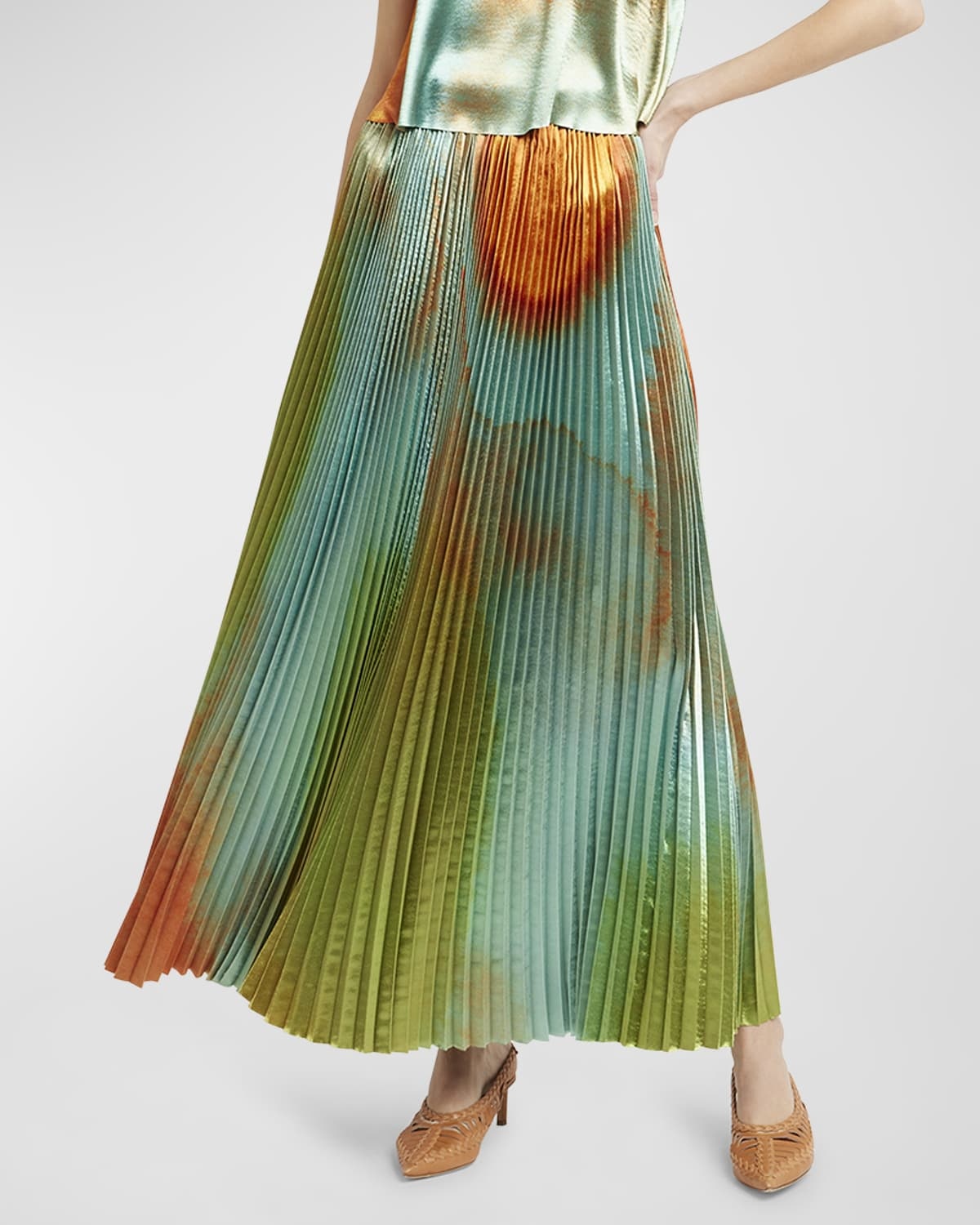 Giada Pleated Ombré Midi Skirt - 6