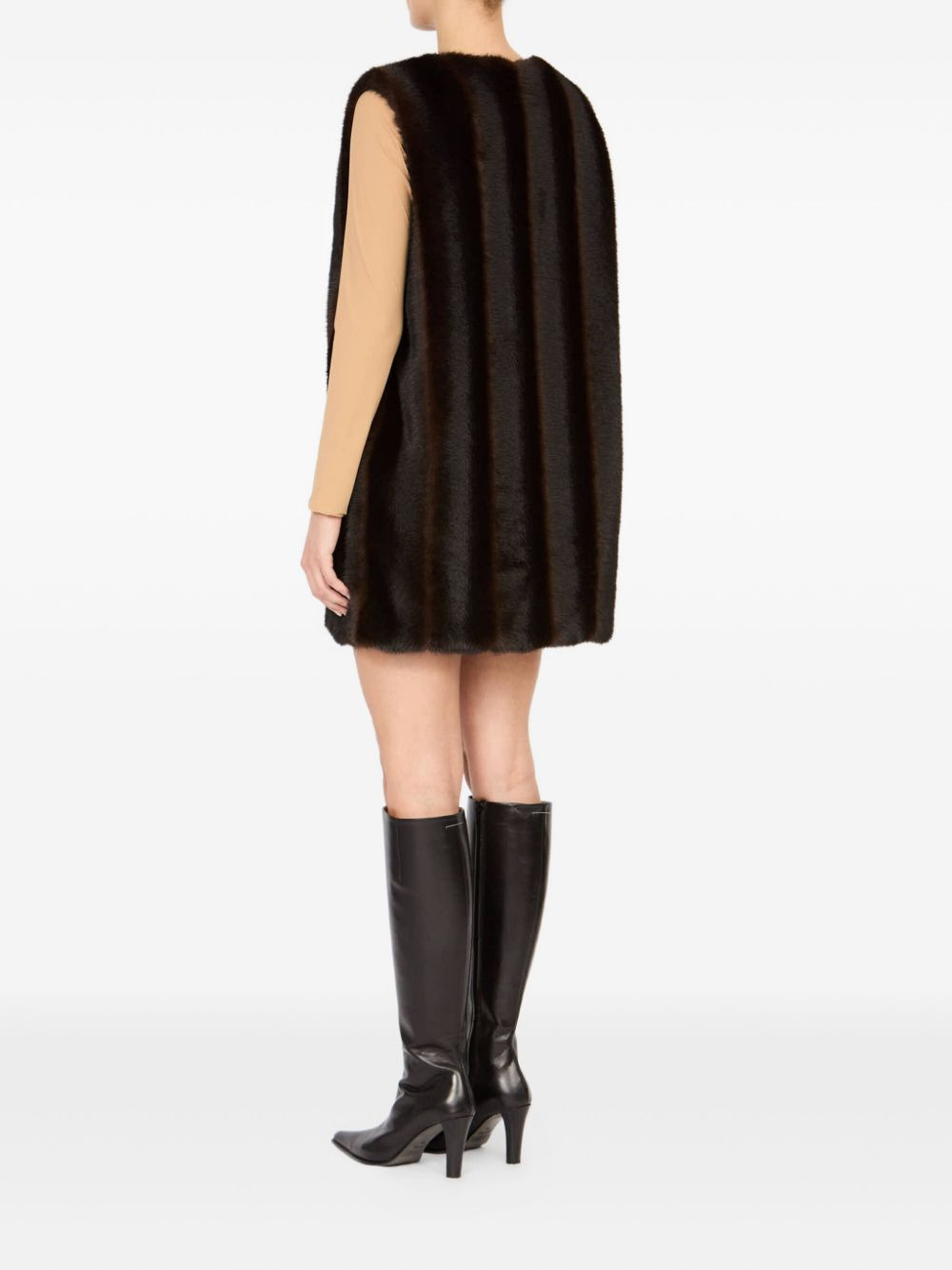faux-fur mini dress - 4