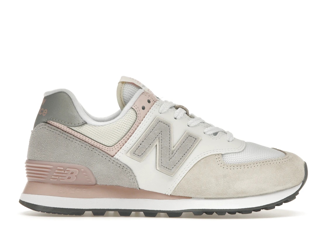 New Balance 574 Beige White Pink Sand (W) - 1