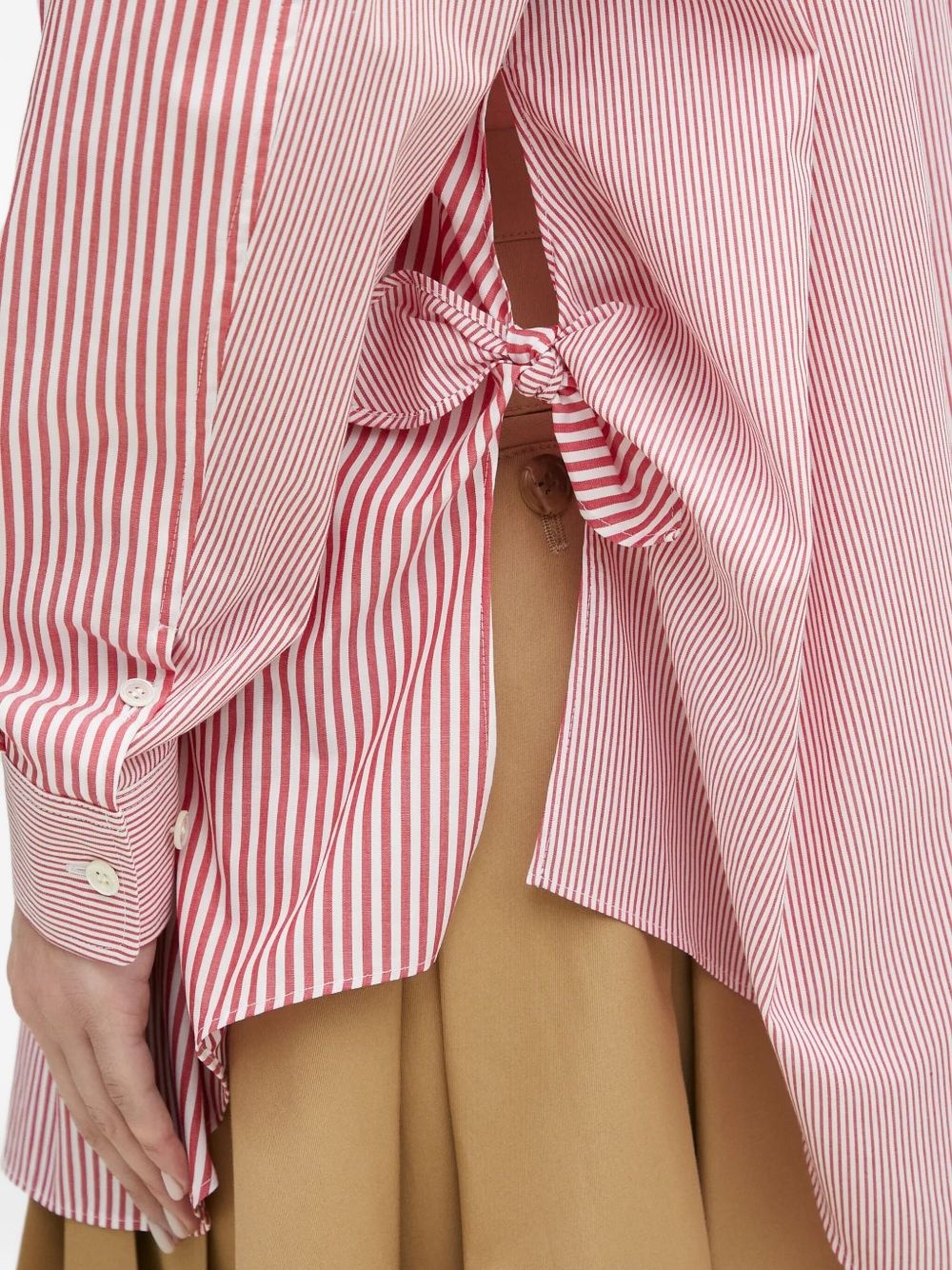 striped cut-out shoulder shirt - 4