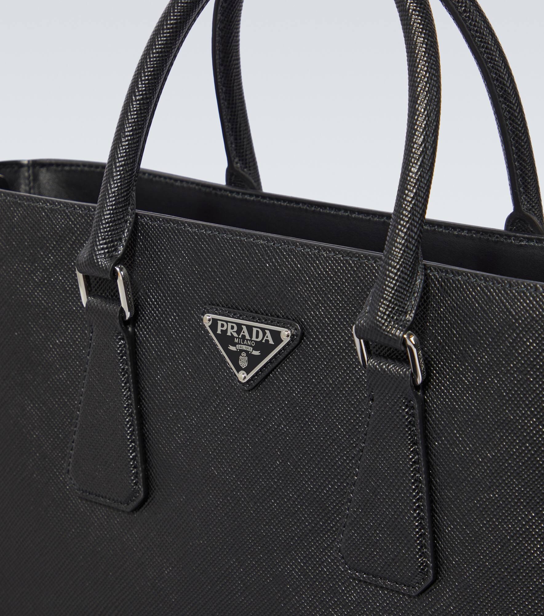 Logo Saffiano leather tote bag - 6