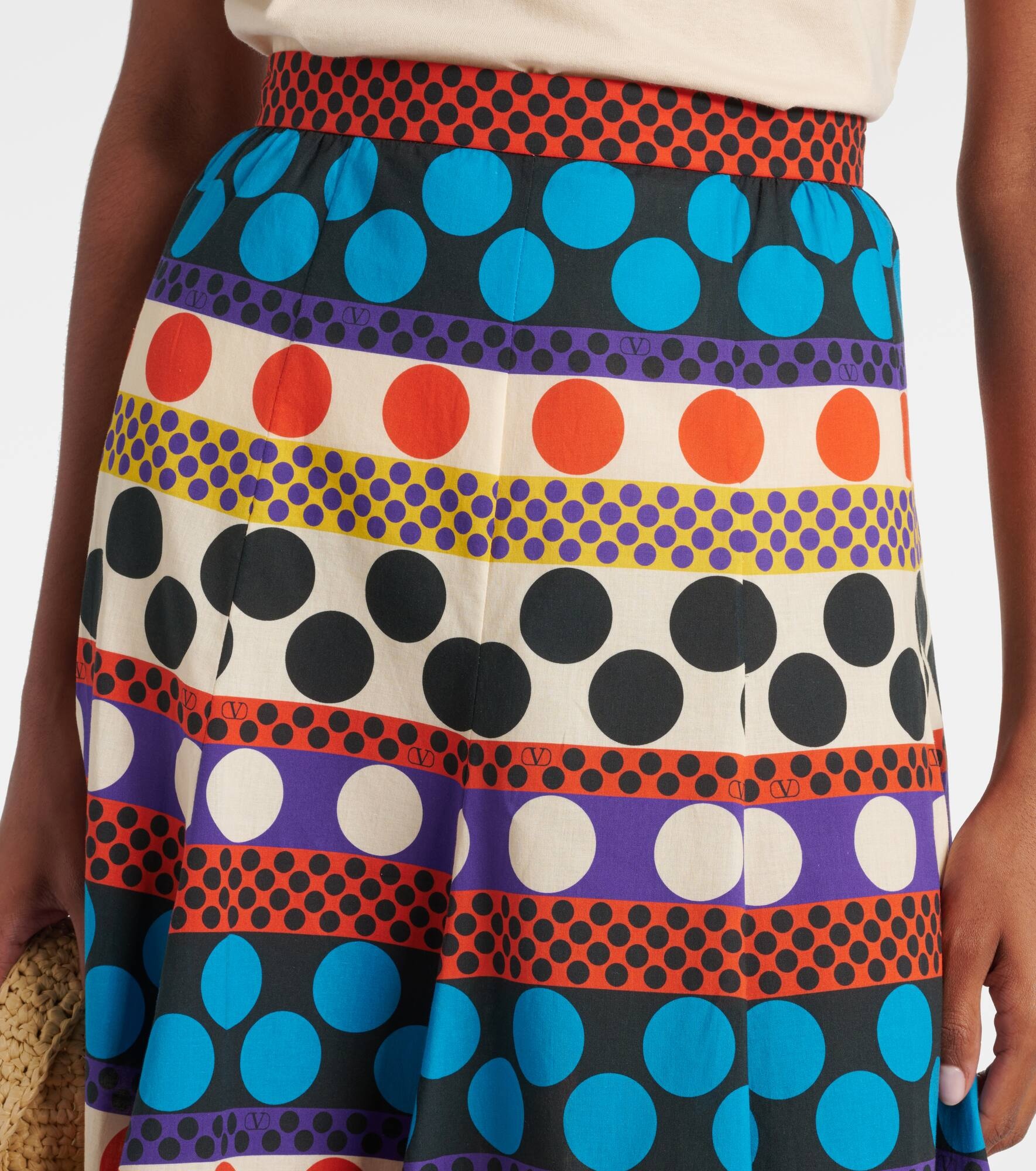Printed cotton midi skirt - 4