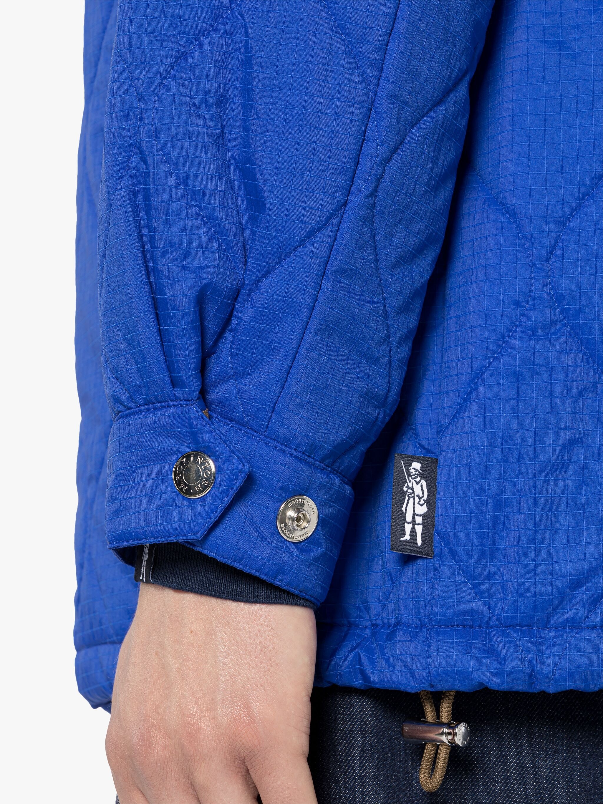 TEEMING BLUE NYLON QUILTED COACH JACKET - 5
