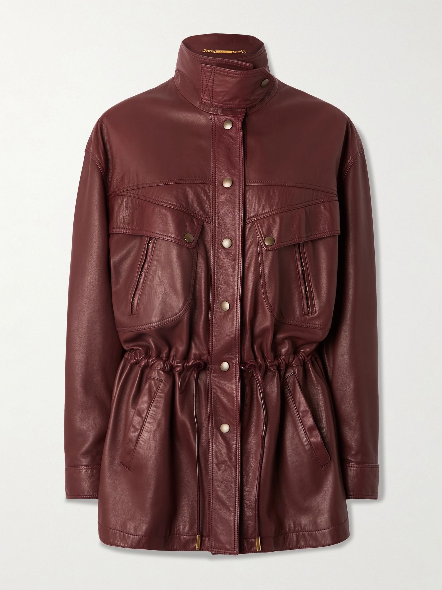 Leather jacket Burgundy - 1