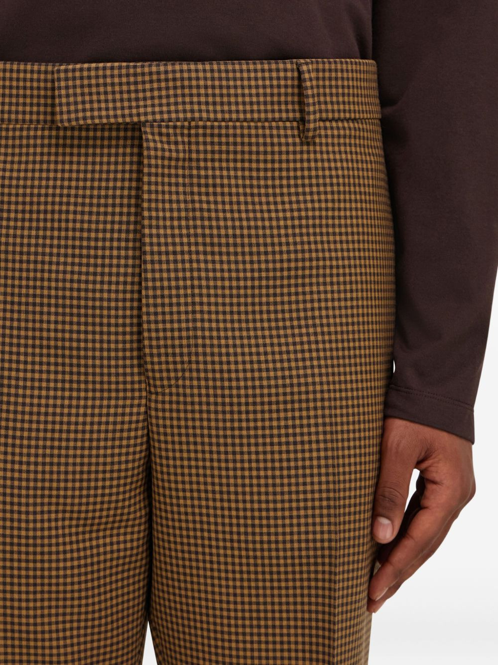 gingham check trousers - 4