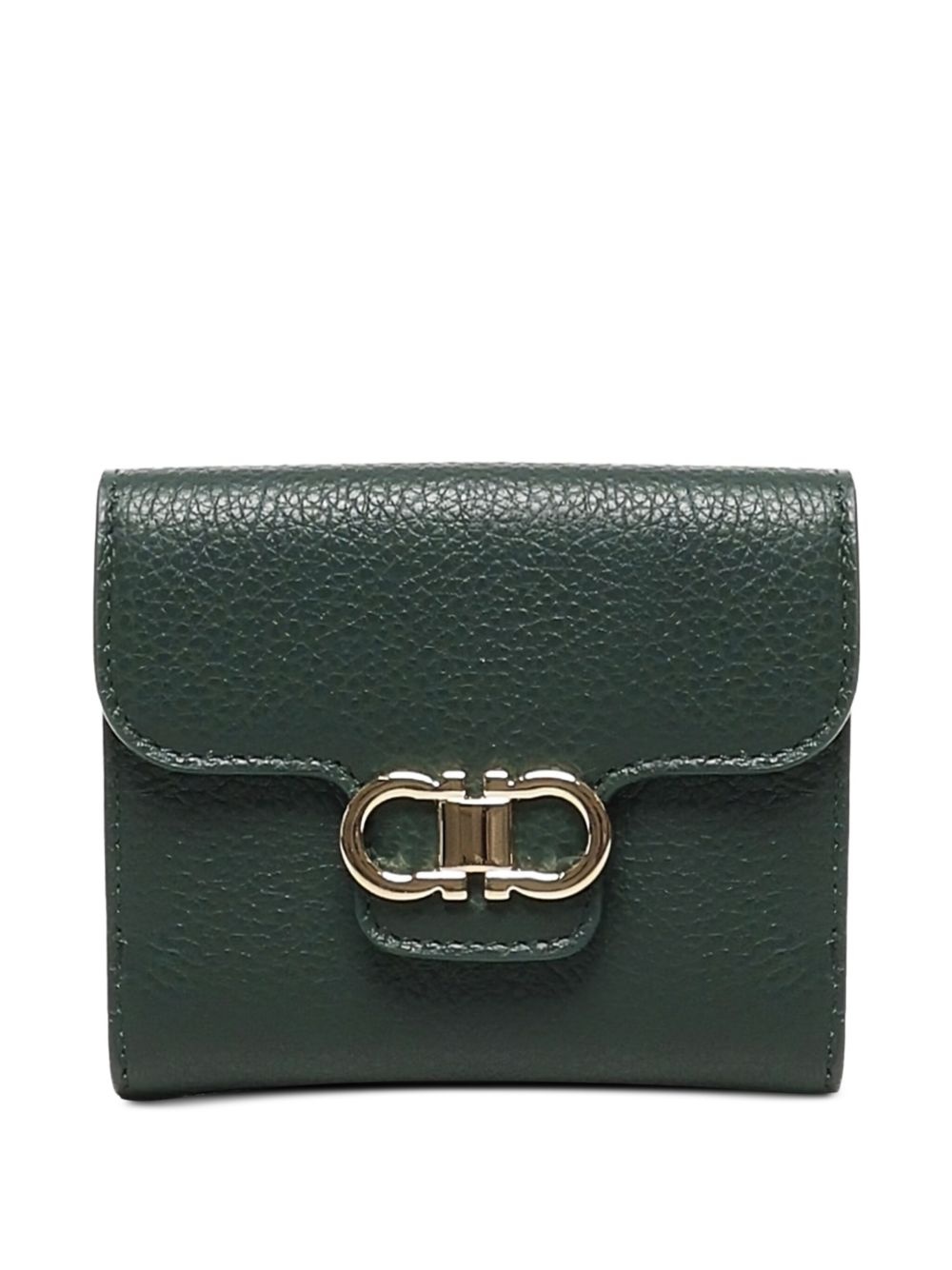 Gancini-plaque calfskin wallet - 1