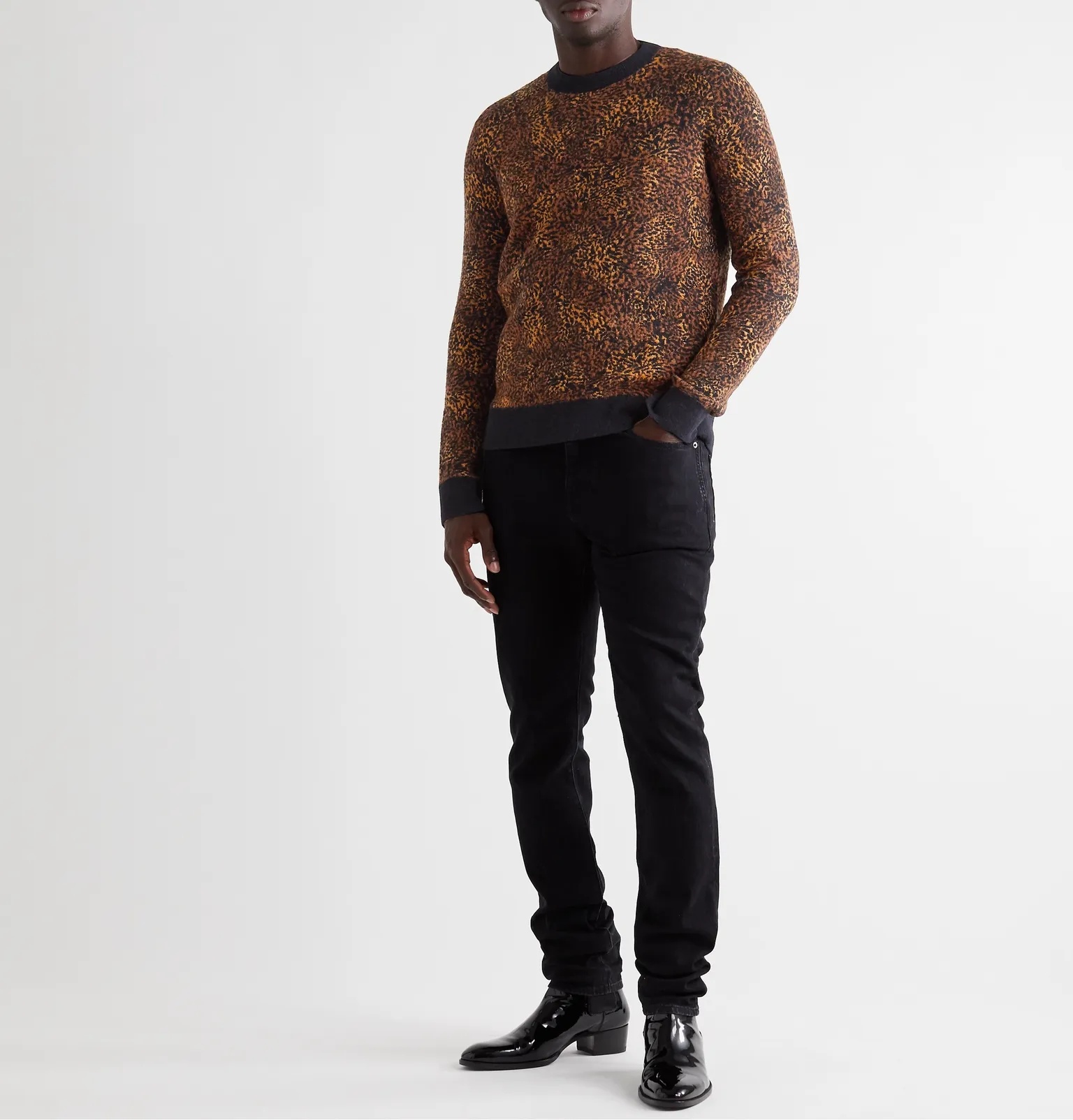 Metallic Leopard Jacquard Sweater - 2