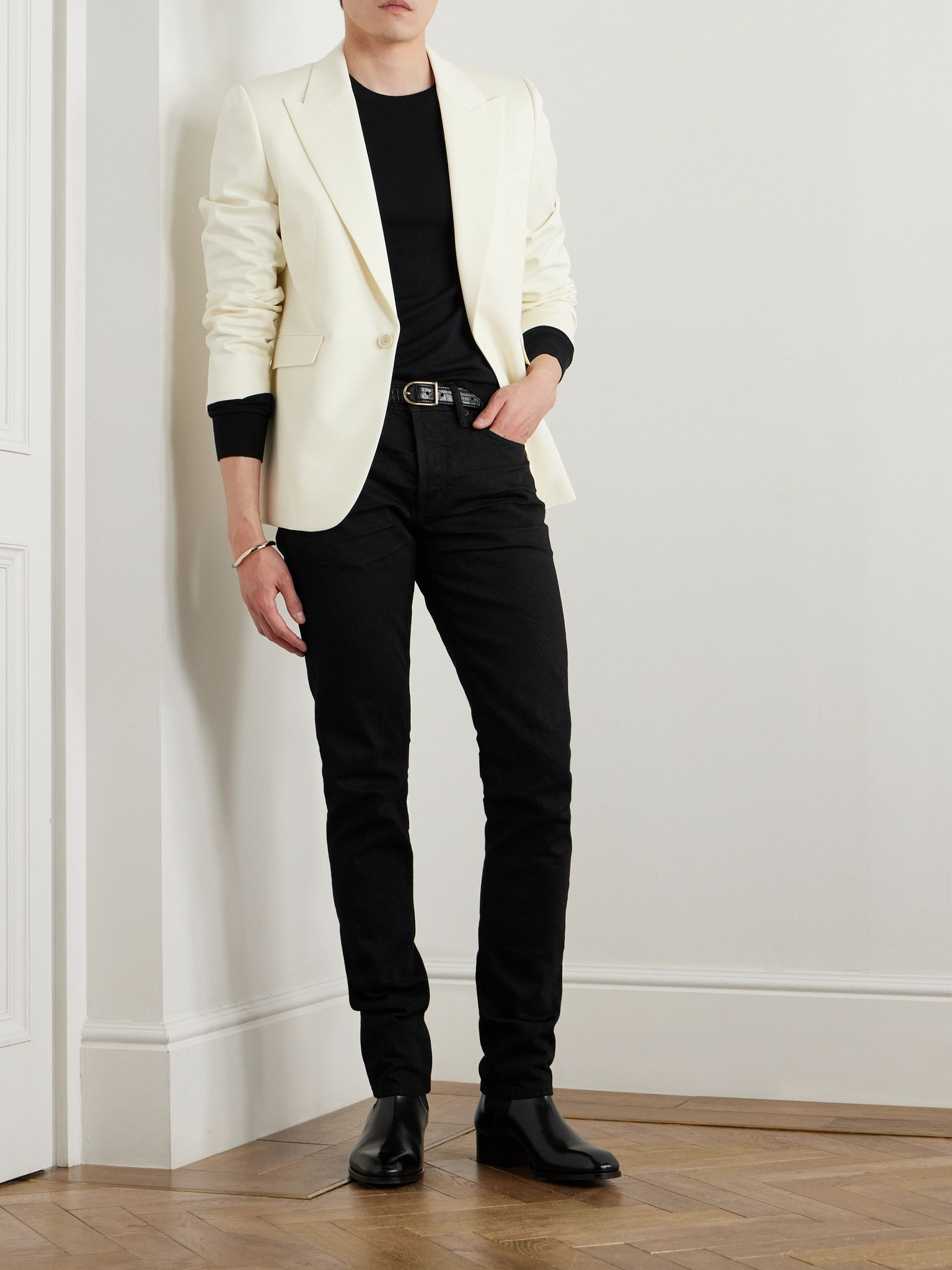 Slim-Fit Wool Sweater Black - 2