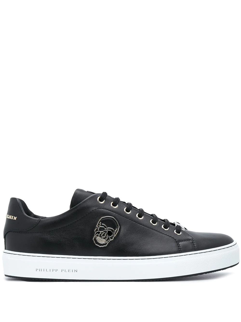 skull plaque low-top sneakers - 1