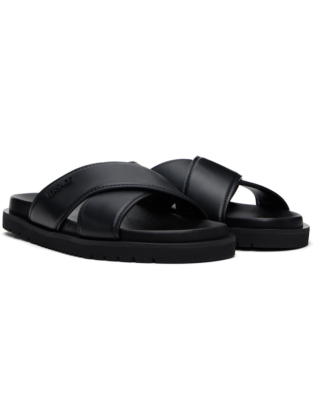 Black Logo Sandals - 4