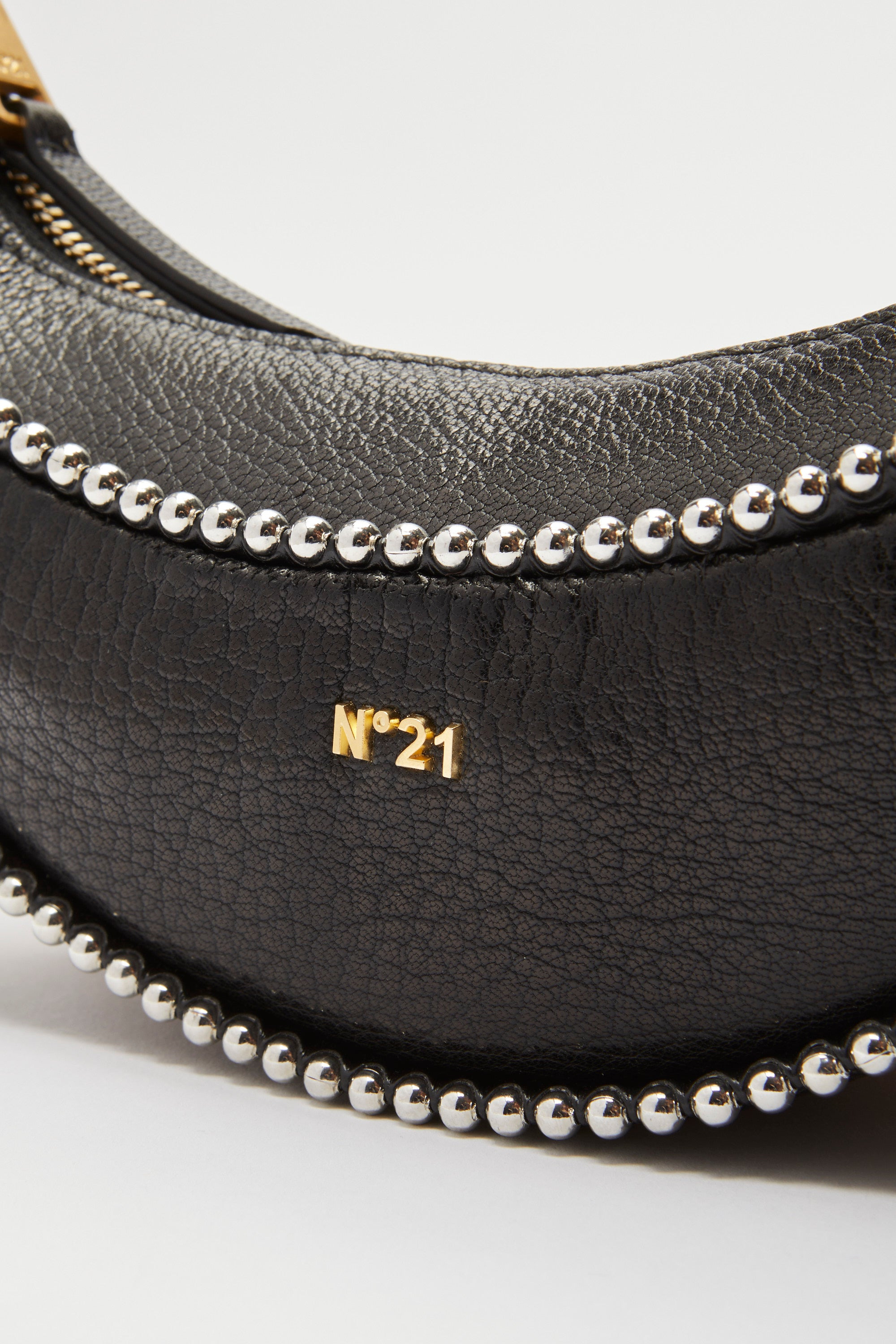 STUDDED LEATHER BANANA BAG - 4