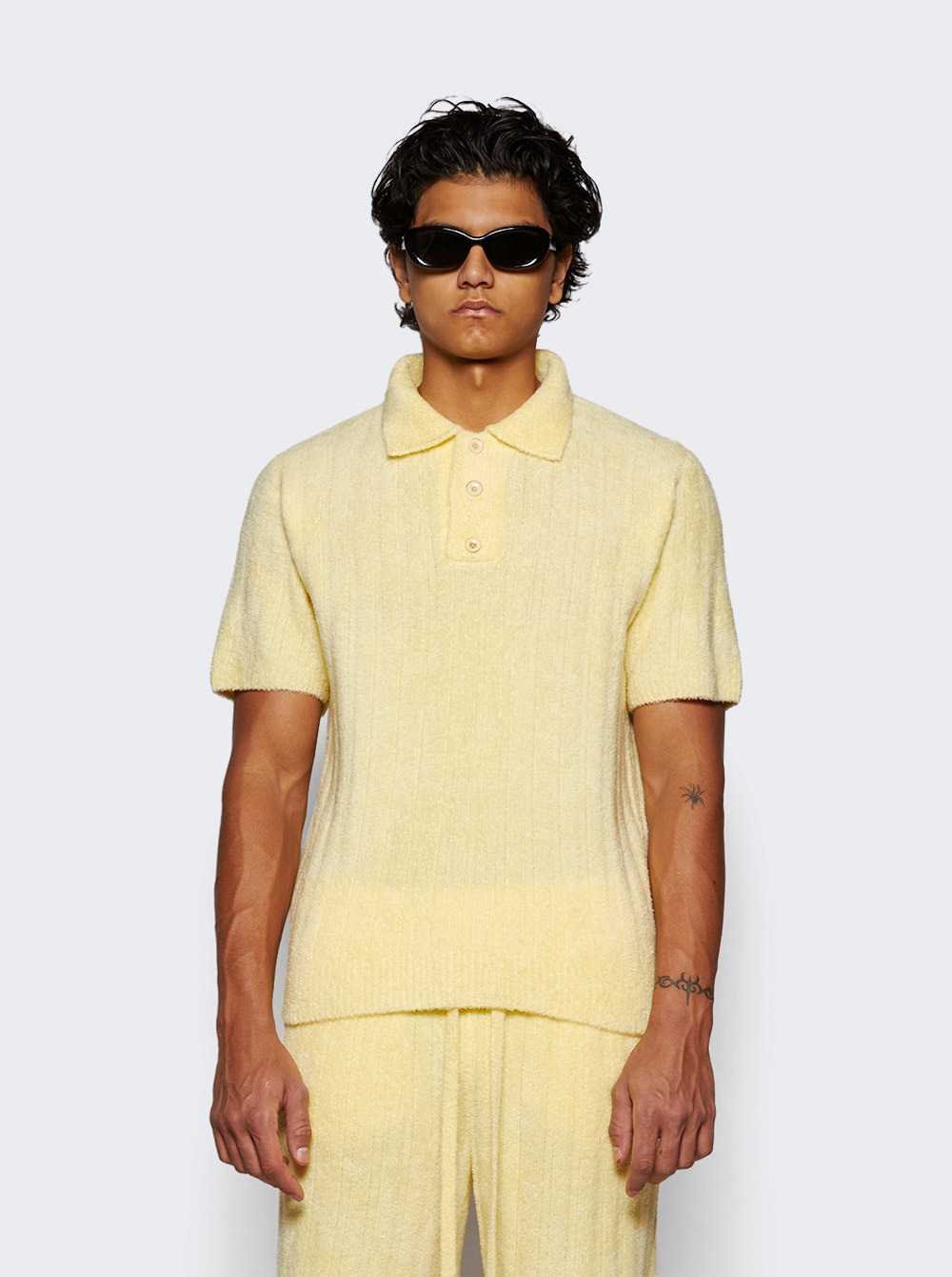 Chenille Rib Polo Shirt Butter - 3