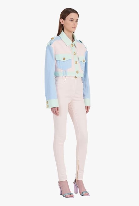 Pale pink skinny cut jeans - 6