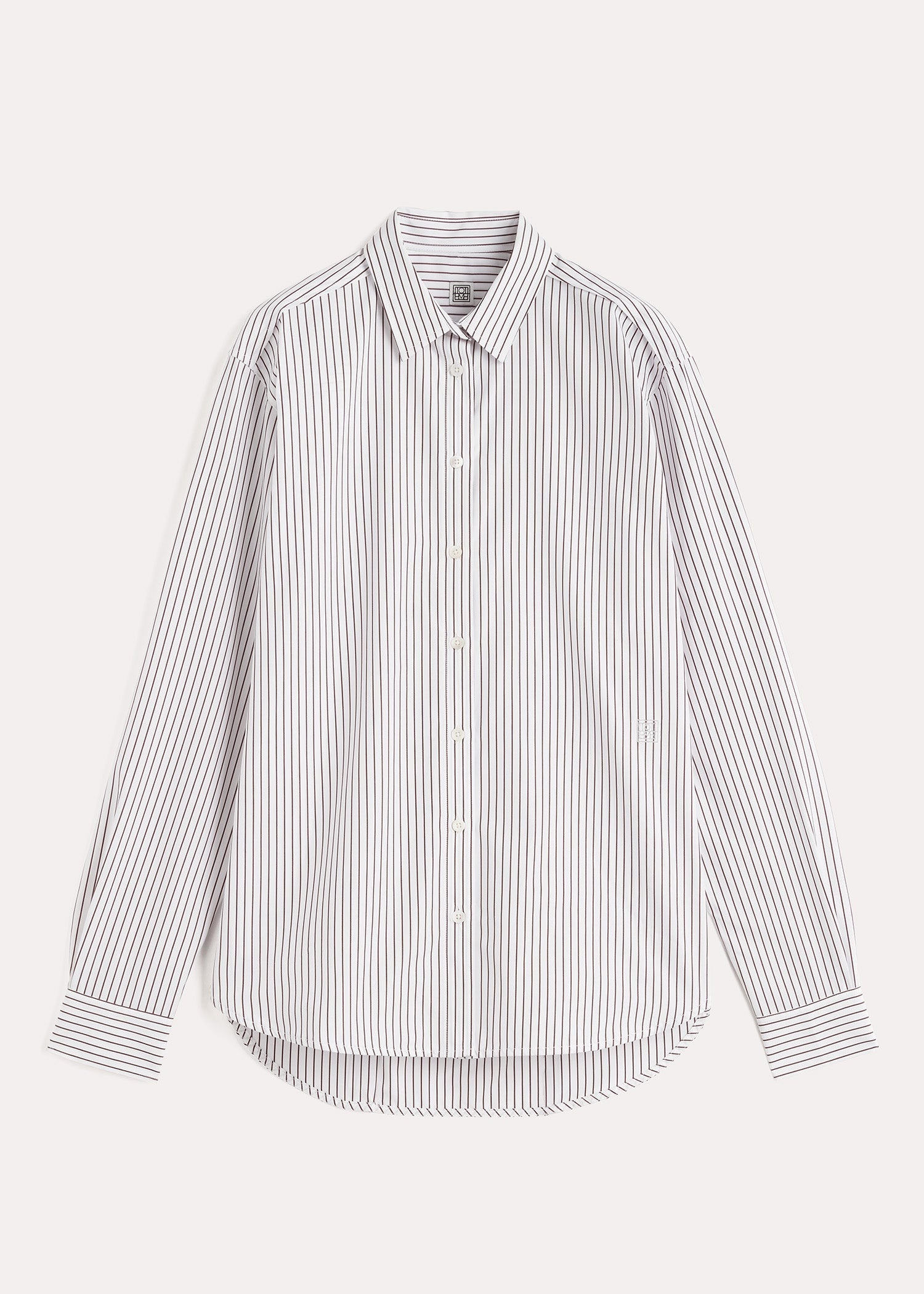 Signature cotton shirt white/brown - 1