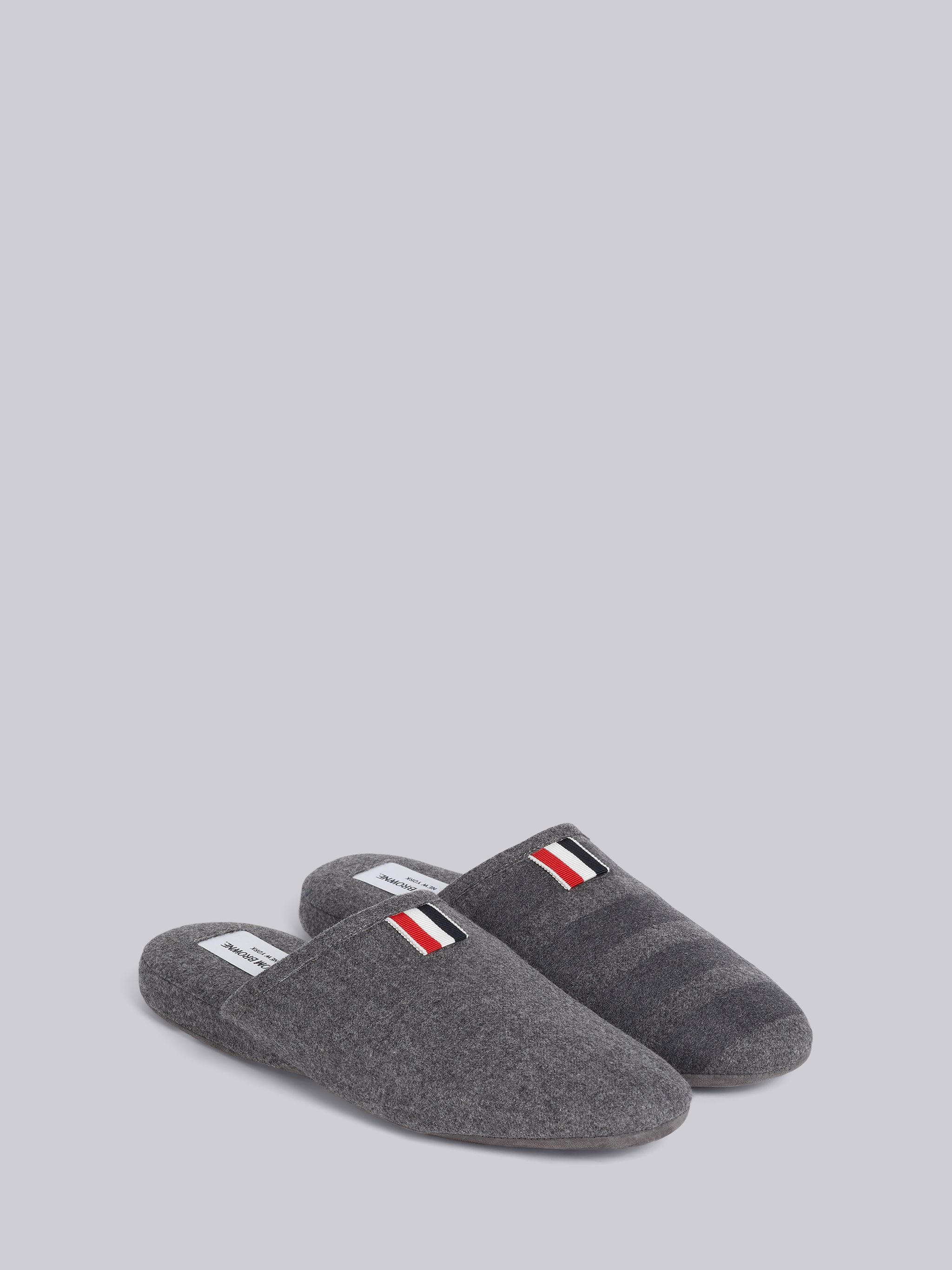 Medium Grey Wool Cashmere Tonal 4-Bar Slipper - 2