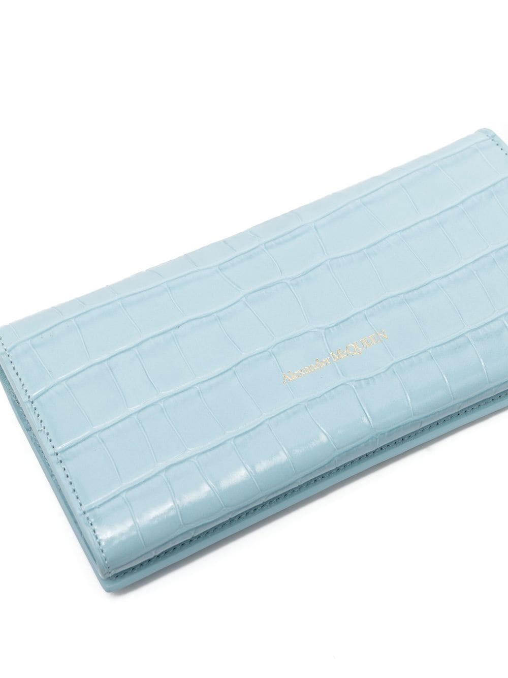 crocodile-embossed leather clutch - 4