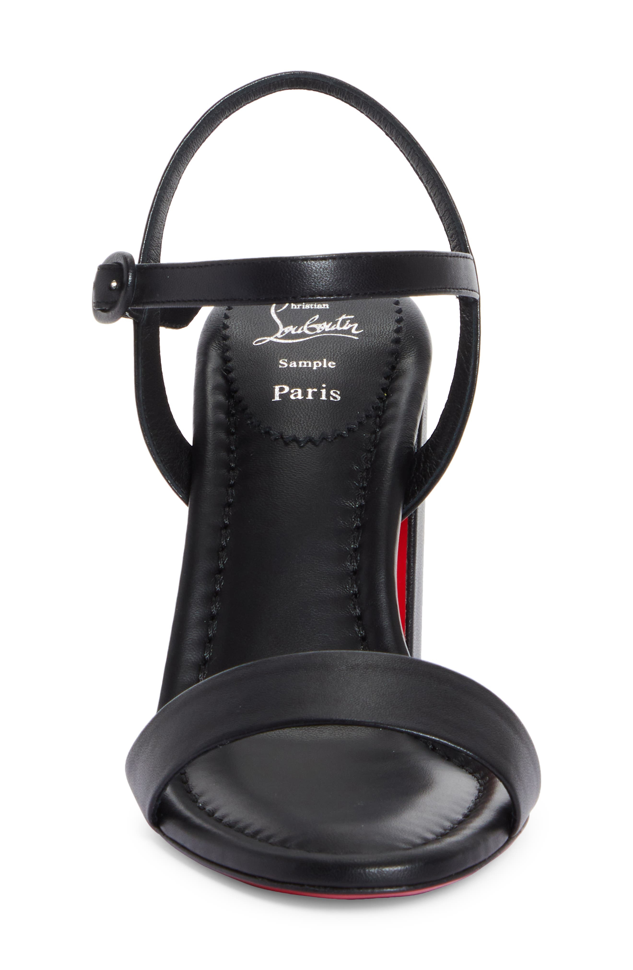Christian Louboutin Miss Jane Sandal in B439 Black/lin Black at Nordstrom - 4