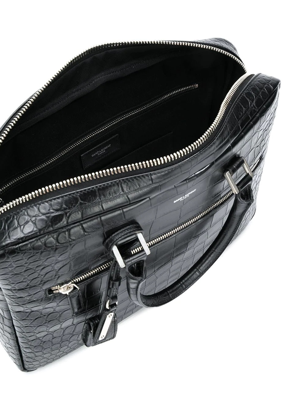 crocodile embossed briefcase - 5