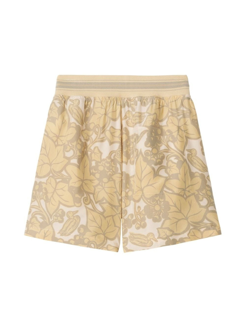botanical-print silk shorts 6