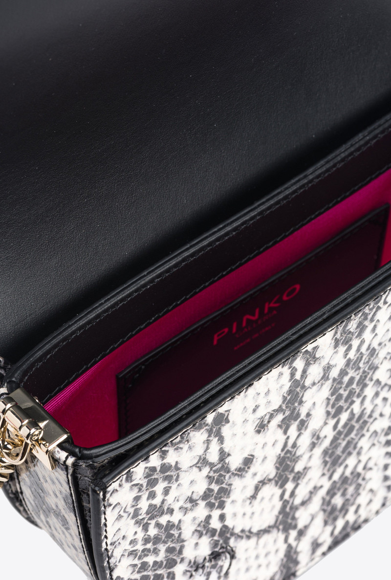PINKO GALLERIA MINI LOVE BAG CLICK ROUND IN REPTILE-PRINT LEATHER 6