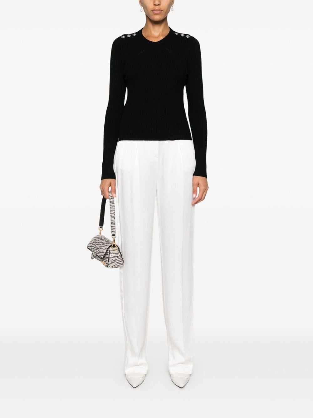 Love Birds-embossed studs jumper - 2
