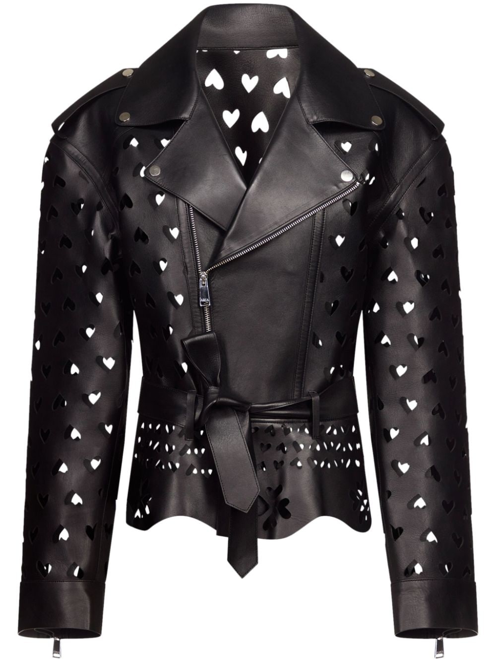 Laser-Cut Heart leather jacket - 1