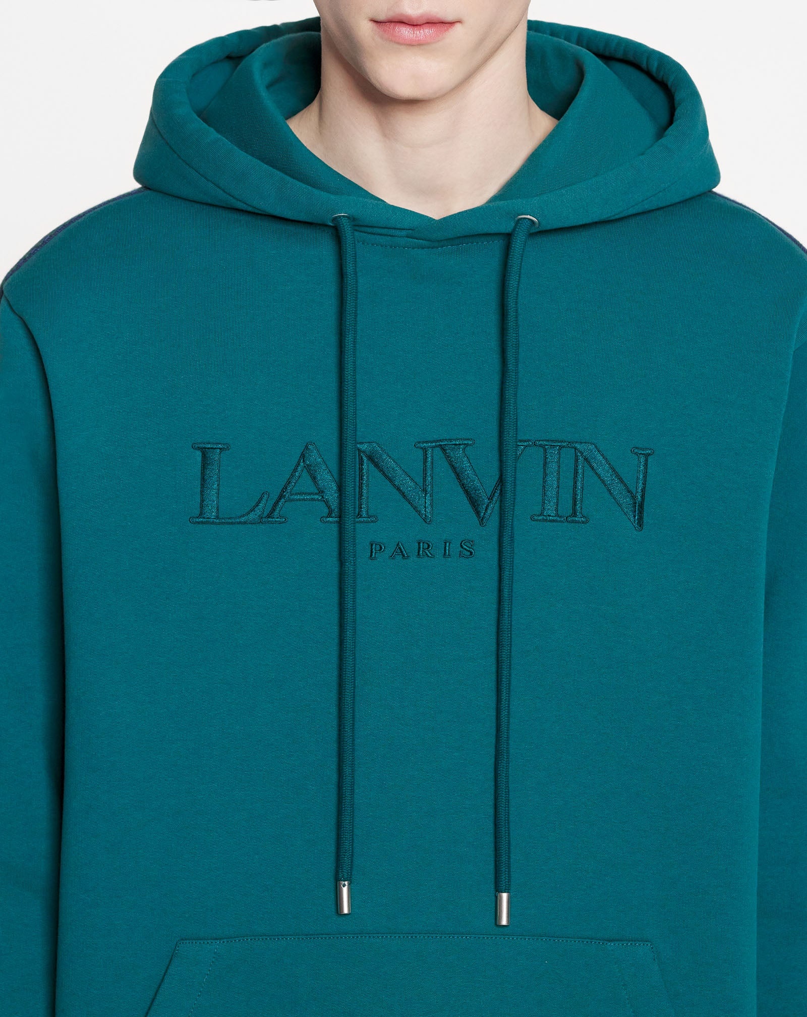 OVERSIZED LANVIN EMBROIDERED SIDE CURB HOODIE - 5