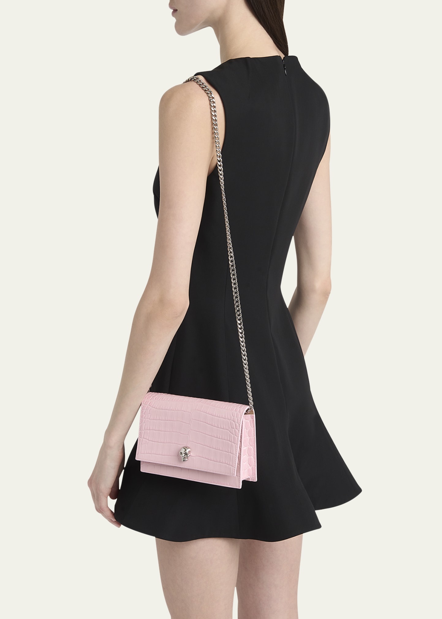 Mini Skull Croc-Embossed Crossbody Bag - 2
