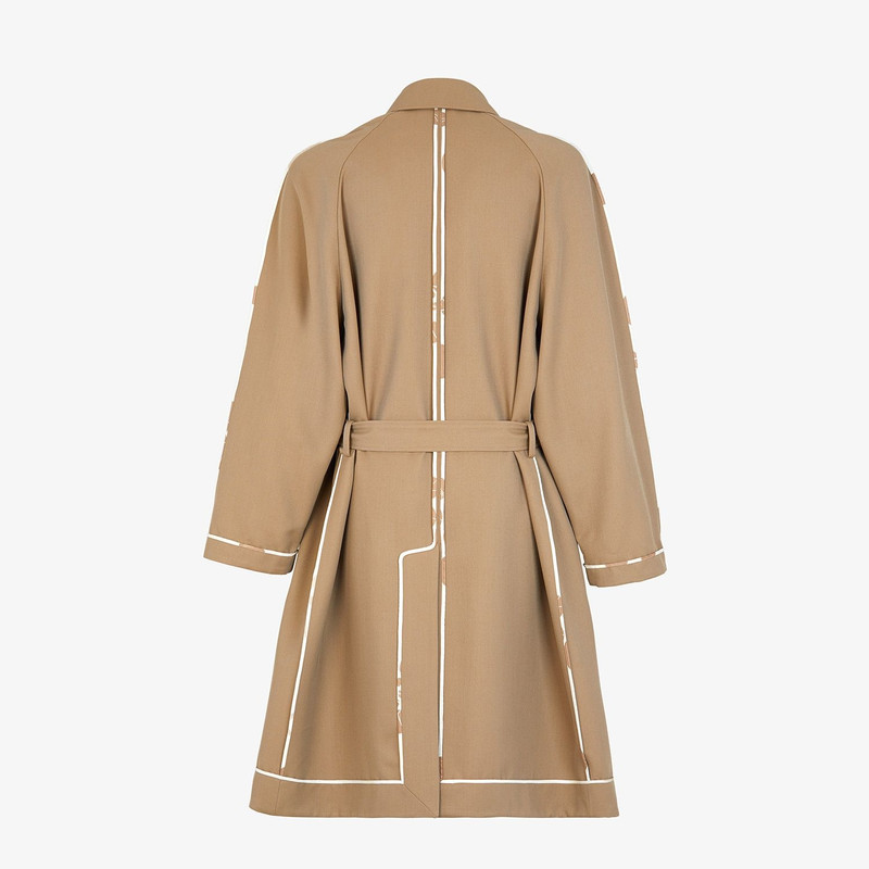 FENDI Brown twill overcoat outlook