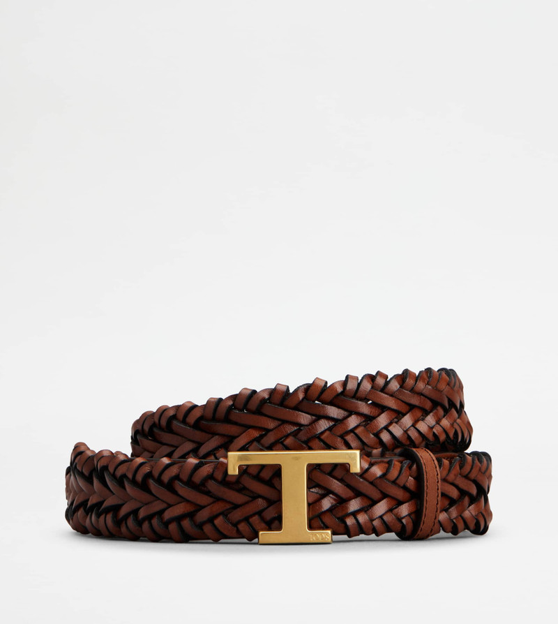 T TIMELESS BELT IN LEATHER - BROWN 1
