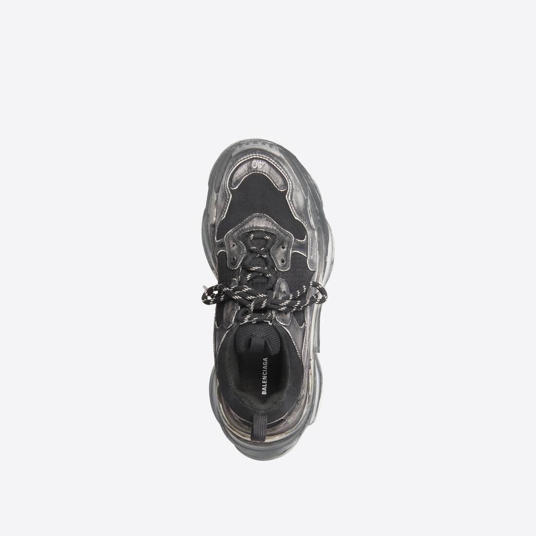 Women's Triple S Faded Sneaker in Black - 5