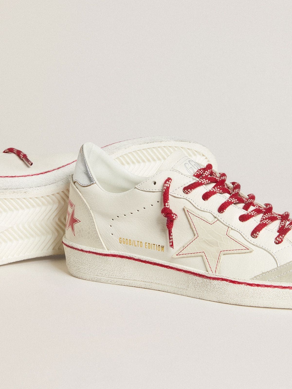 Men’s Ball Star LTD CNY in white leather with a lived-in effect - 3