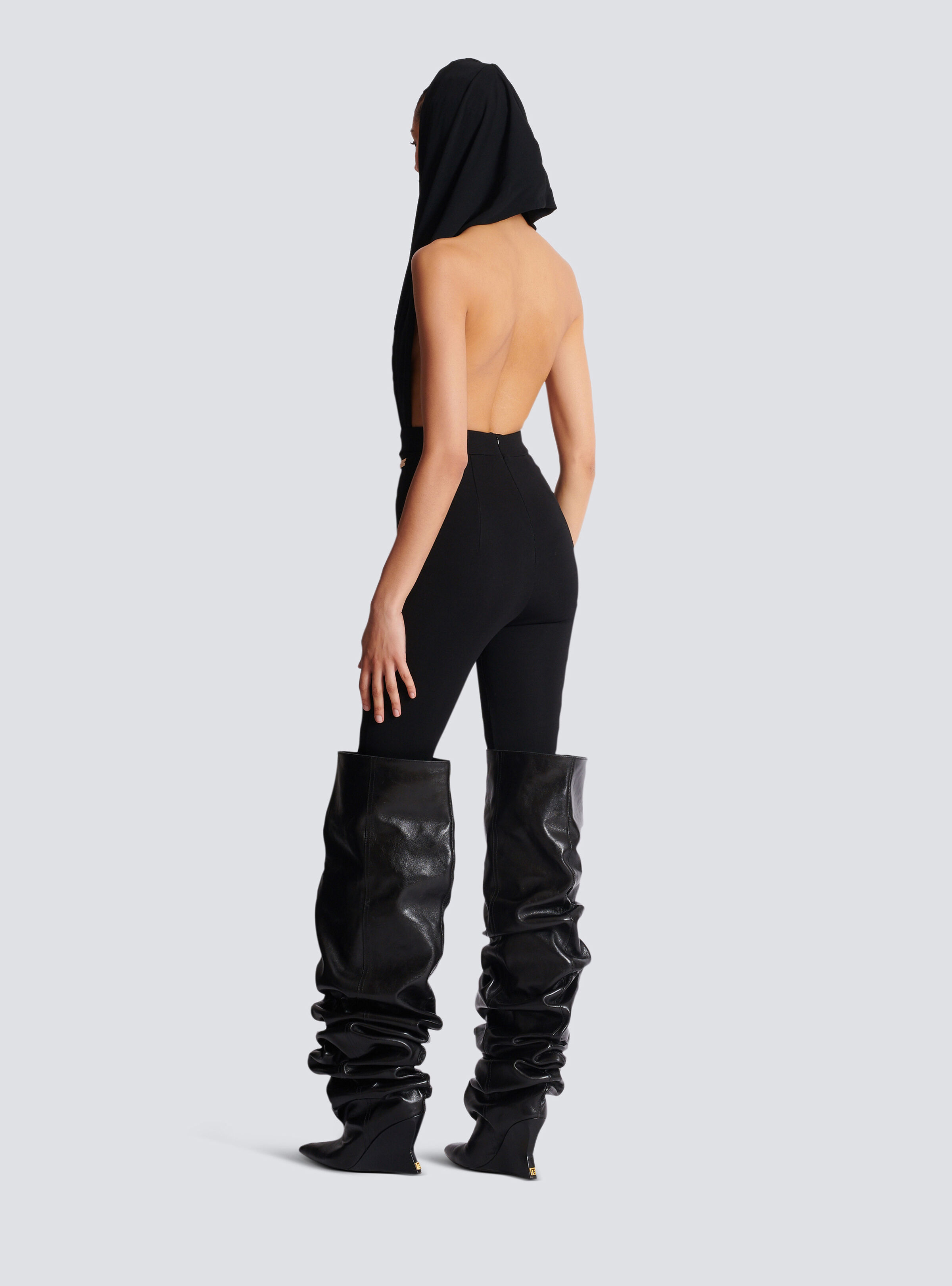 Draped bodysuit with hood - 4