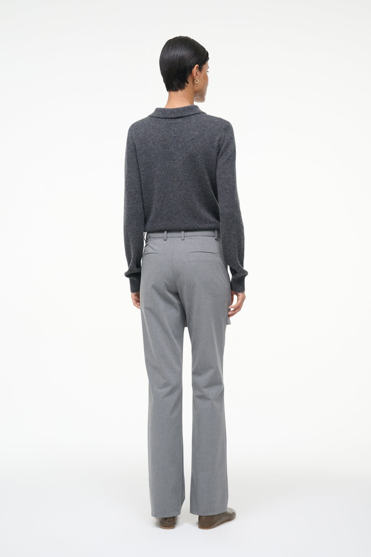 STAUD GEMMA CASHMERE SWEATER CHARCOAL - 4