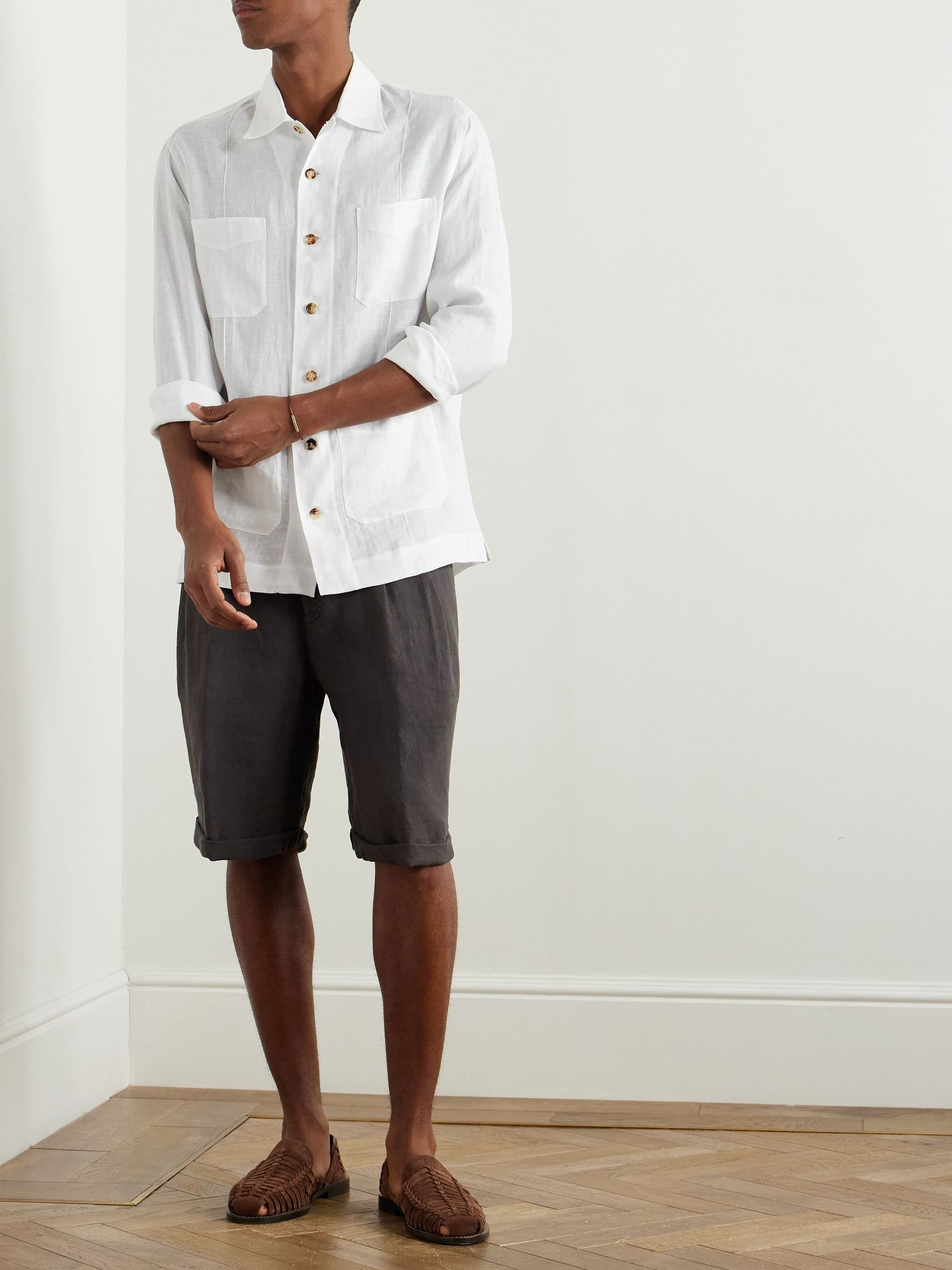 Linen Overshirt White - 2