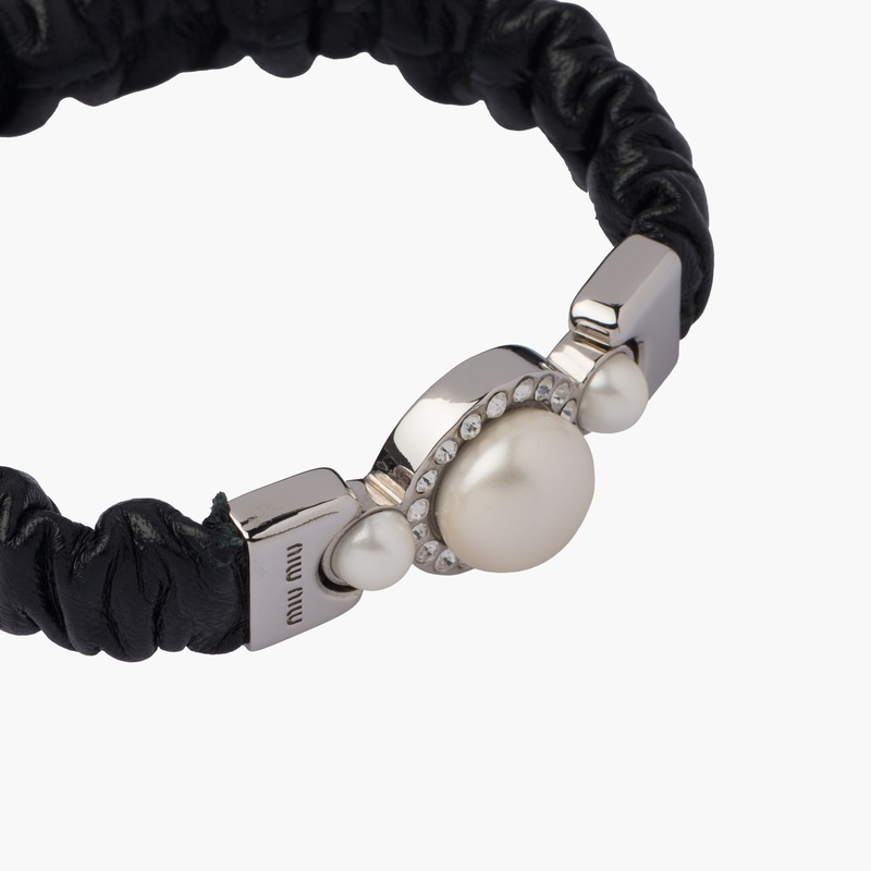 Nappa leather and metal bracelet - 5