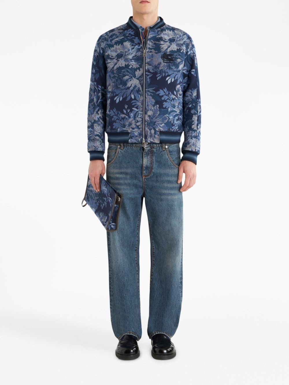 patterned-jacquard bomber jacket - 2