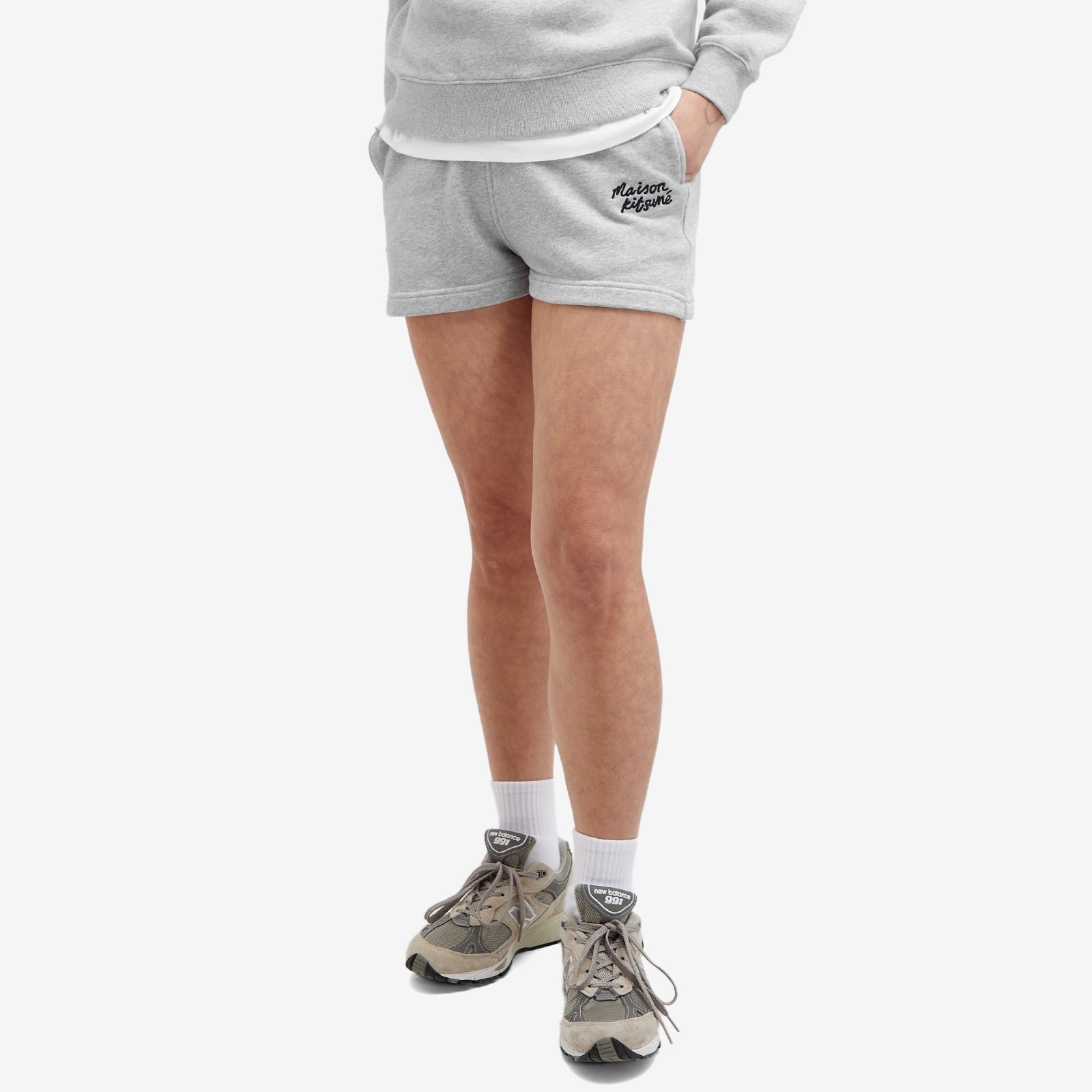 Maison Kitsune Handwriting Logo Regular Jog Shorts - 2