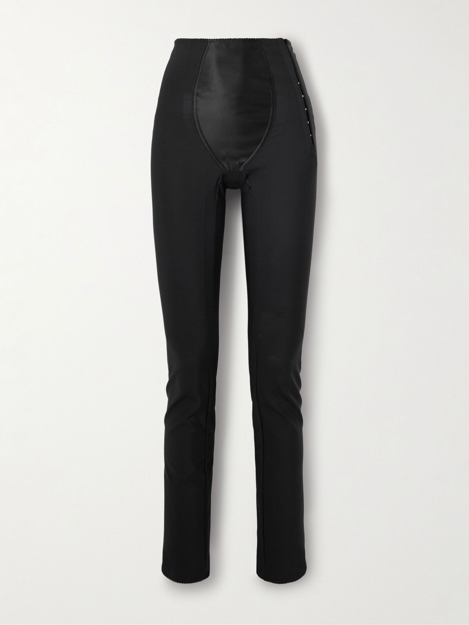 Shell-paneled jersey leggings Black - 1