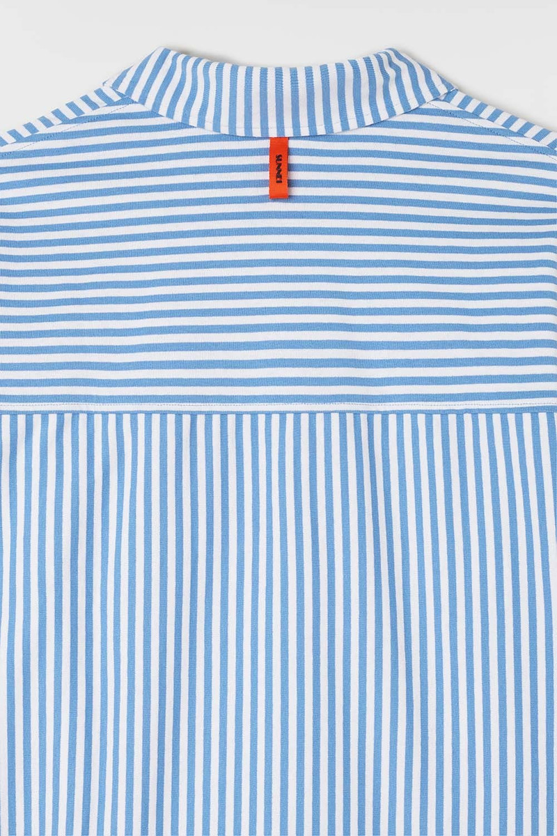 SUNNEI OVER SHIRT / azure & optical white stripes outlook
